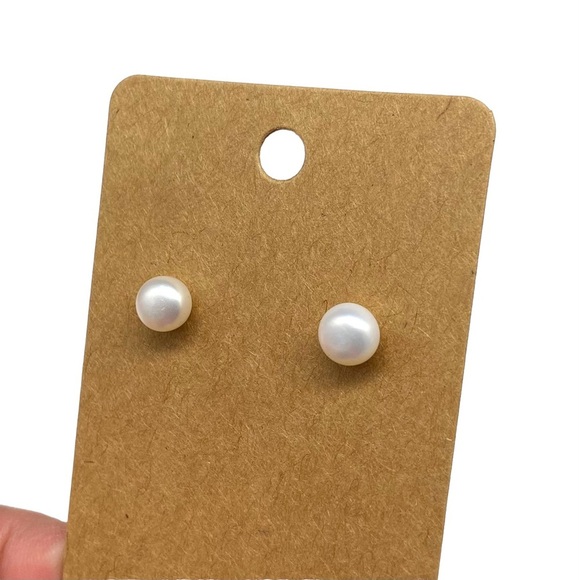 Freshwater Pearl Stud Earrings 925 Sterling Silver Post Stud Genuine Pearls - Picture 5 of 11